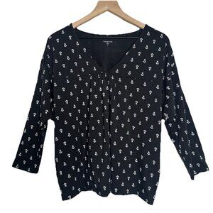 Garnet Hill Medium Artist Skeleton Bones Graphic Tee Top Tencel Lyocel Coastal